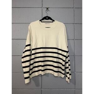 Women's Abercrombie and Fitch Luxe Loft Super Soft Striped Boxy Crew Sweater XL